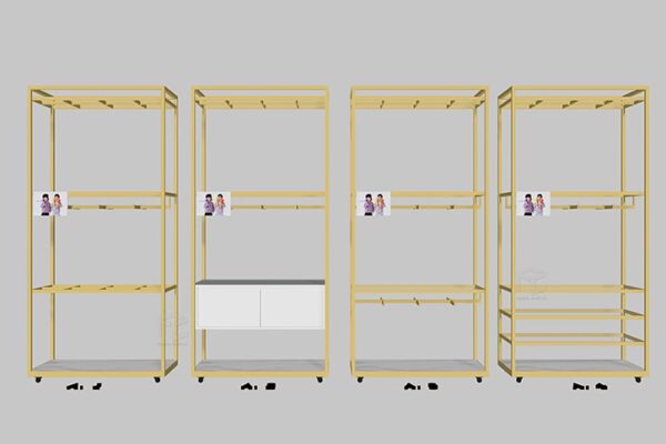 Gold boutique clothing racks wholesale