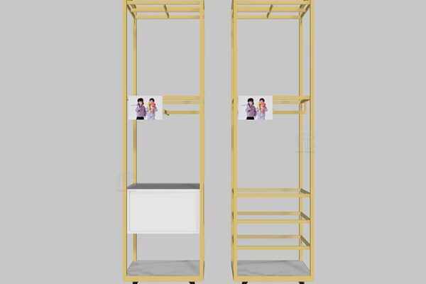 Gold boutique clothing racks wholesale