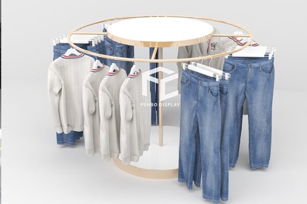 Round clothing store display rack