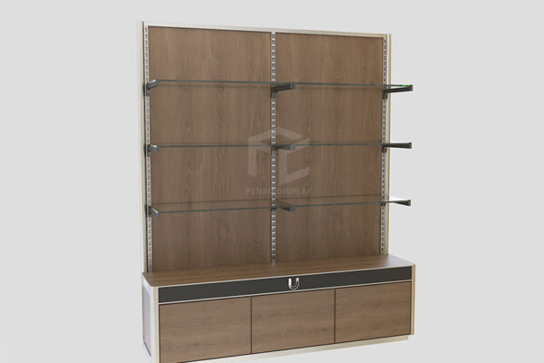 Wall Display Cabinet with Glass Shelves