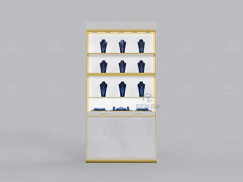 jewelry store wall showcase, jewelry display cabinet, jewelry showcase