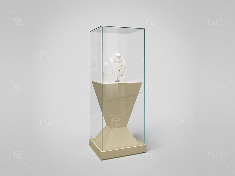 Jewelry Pedestal Display Case, Pedestal Display Case for Jewelry, Glass Jewelry Pedestal Display Case,Jewelry Pedestal Showcase Design