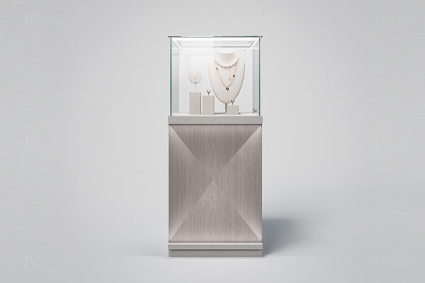 Elegant Jewelry Pedestal Display Case with Storage