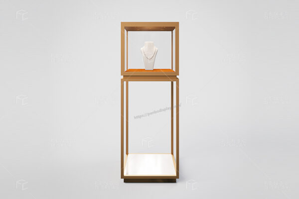 Sleek and Modern Jewelry Pedestal Display Case for Store