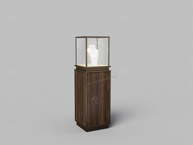 Jewelry Pedestal Display Case, Pedestal Display Case for Jewelry, Glass Jewelry Pedestal Display Case,Jewelry Pedestal Showcase Design