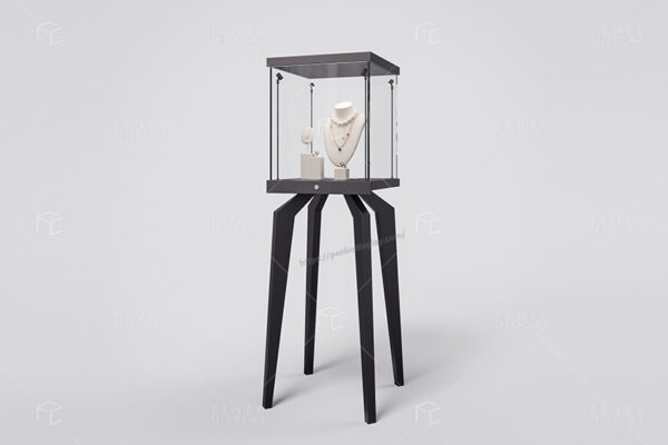 Modern Jewelry Pedestal Display Case for Boutique Showcases