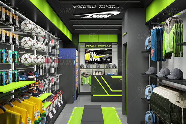 Custom Sports Store Display Fixtures for Apparel & Equipment