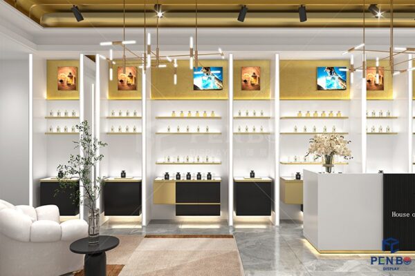 Modern Perfume Store Fixtures – Custom Shelving & Showcase Units