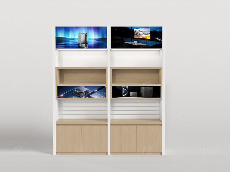 Retail Display Shelving Unit with Digital Signage