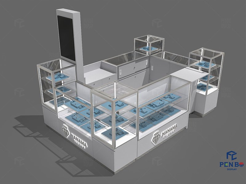 jewelry kiosk design, jewelry kiosk in mall, custom jewelry kiosk, jewelry display kiosk