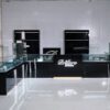 Black glass jewelry counter wholesale, jewelry showcase suppliers, black glass jewelry display cabients