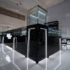 Custom black glass jewelry display case for retail, black jewelry showcase for stores
