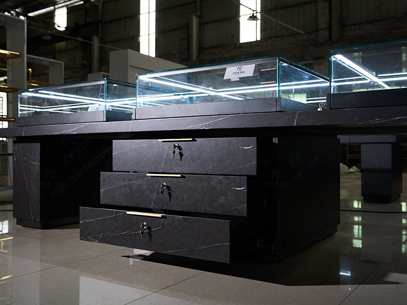 Modern Jewelry Display Counter – Custom Sizes Available for Retailers