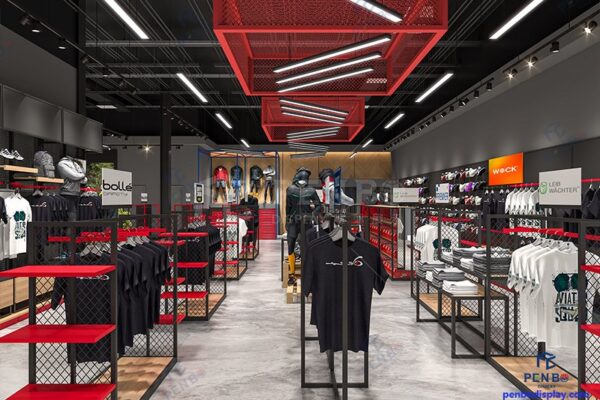 Custom Sport store fixtures | activewear store interior design