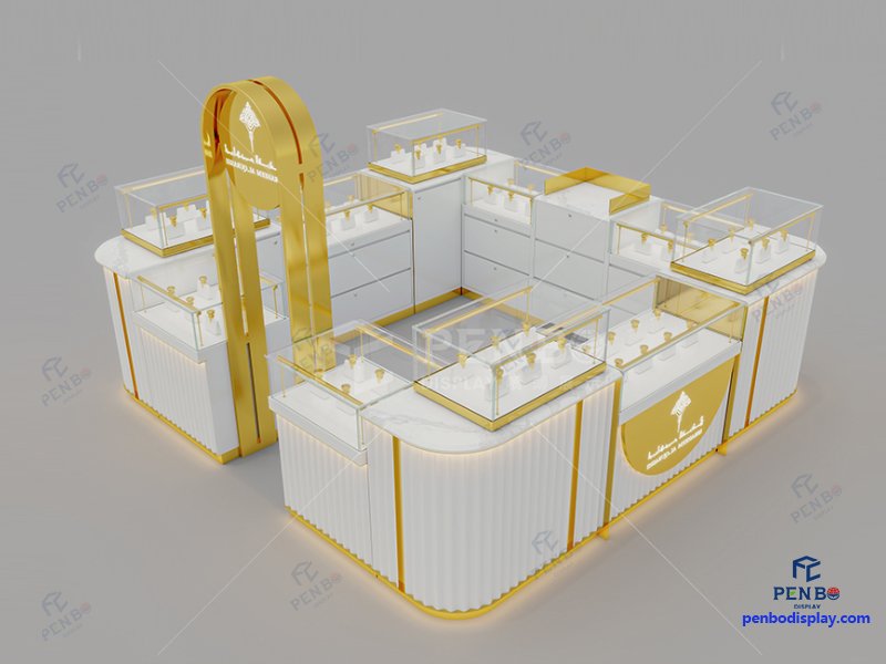 Luxury Perfume Kiosk for Shopping Mall – Custom Glass Display Counters, perfume kiosk design