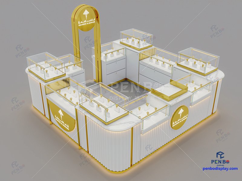 Luxury Perfume Kiosk for Shopping Mall – Custom Glass Display Counters, perfume kiosk design