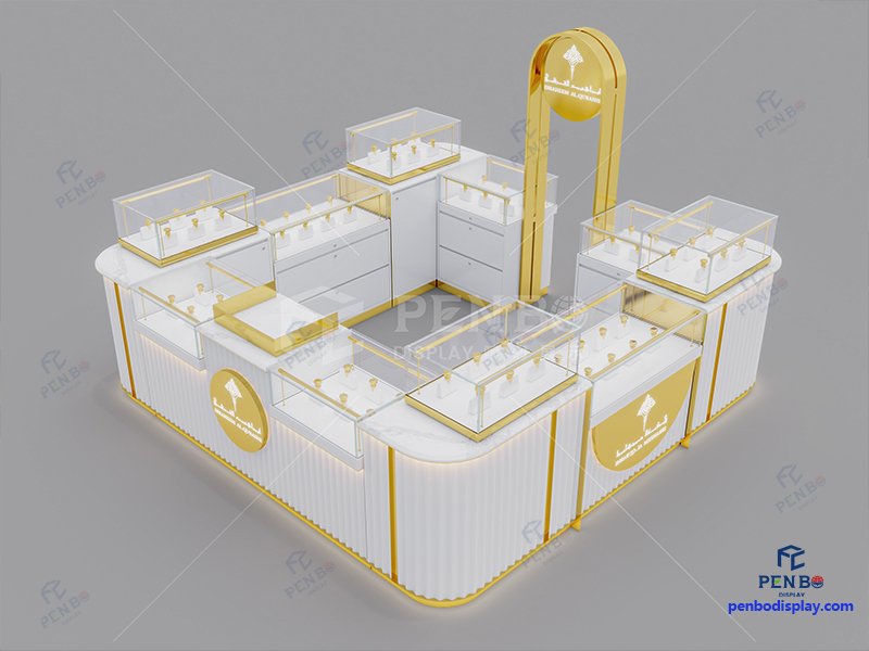 Luxury Perfume Kiosk for Shopping Mall – Custom Glass Display Counters， perfume kiosk design