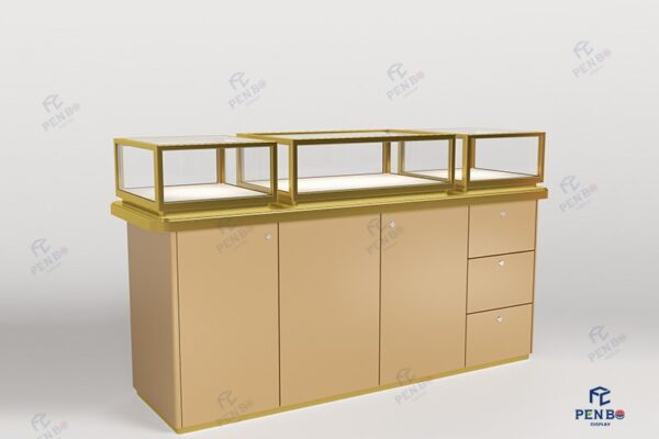 Custom Glass Jewellery Display Cabinet for Luxury Retail Stores