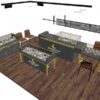 "Boutique jewelry store interior design with custom freestanding display cabinets and modern fixtures"