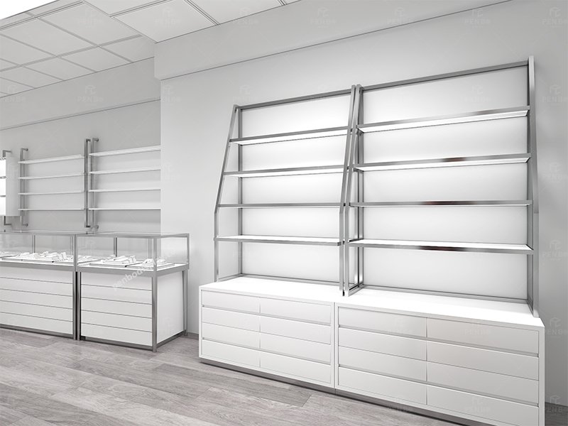 Glass Display Shelves for Jewelry Wholesale Stores