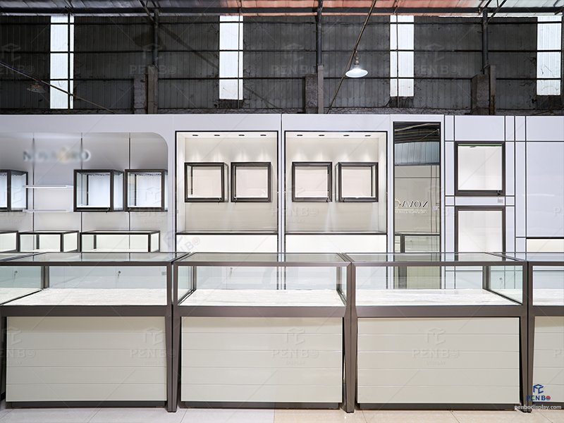 Custom Glass Display Cabinets for Jewelry, Countertop Jewelry Display Showcases, Custom Jewelry Display Cabinets Bulk Orders