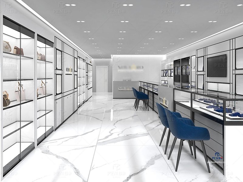 Jewelry and Handbag Store Interior Design, Luxury Boutique Display Furniture, jewelry shop showcase