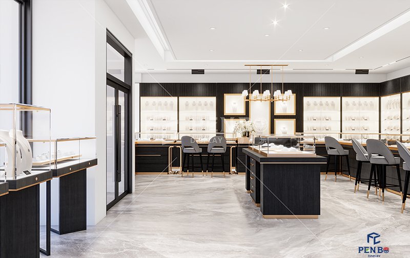 Luxury Jewelry Store Showcase Manufacturer, Custom Luxury Jewelry Display Cabinets for Retail Stores