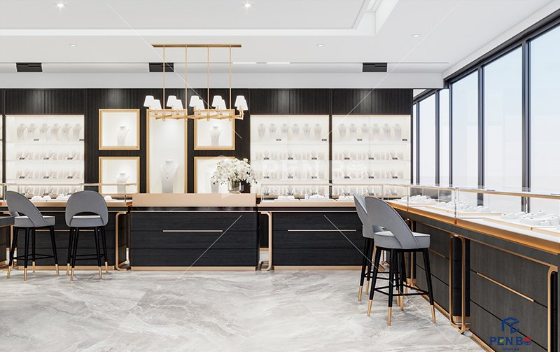 Luxury Jewelry Store Showcase Manufacturer, Custom Luxury Jewelry Display Cabinets for Retail Stores