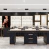 Luxury Jewelry Store Showcase Manufacturer, Custom Luxury Jewelry Display Cabinets for Retail Stores, Modern Jewelry Display Cabinets for Luxury Store Interior Design