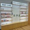 custom pharmacy fixtures, pharmacy shelves,