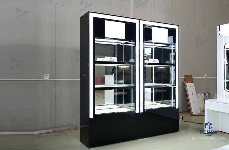 custom cosmetic display cabinet, cosmetic display fixtures, beauty store furniture