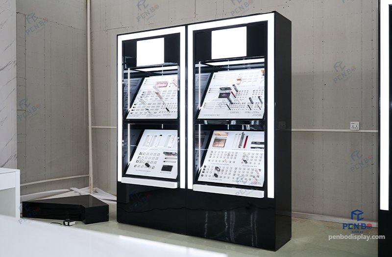 custom cosmetic display cabinet, cosmetic display fixtures, beauty store furniture