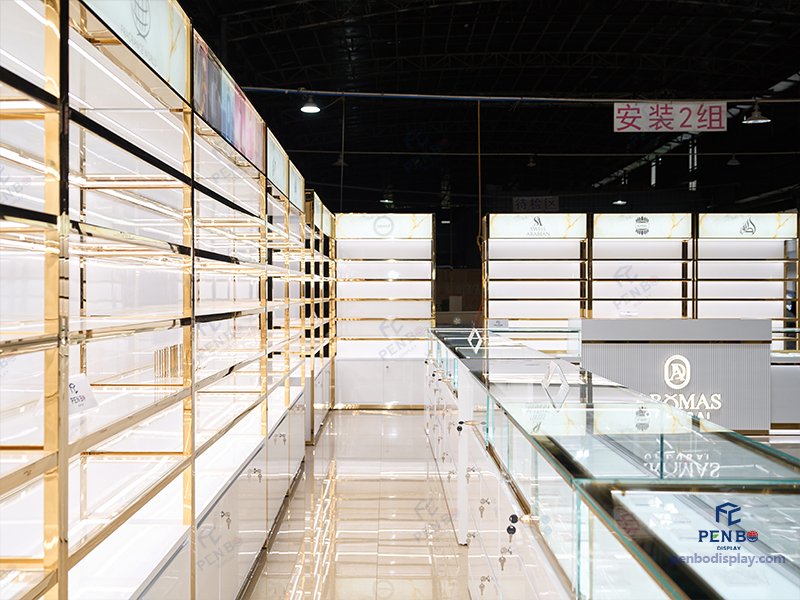 perfume display cabinets,luxury perfume shelving units