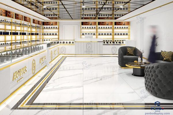 Modern Fragrance Store Design & Custom Luxury Perfume Shelving Units Wholesale