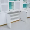 Wall-mounted jewelry display cabinets with lockable glass boxes and LED logo signage