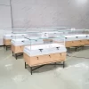 Wholesale wood and glass jewelry showcases with lockable storage drawers