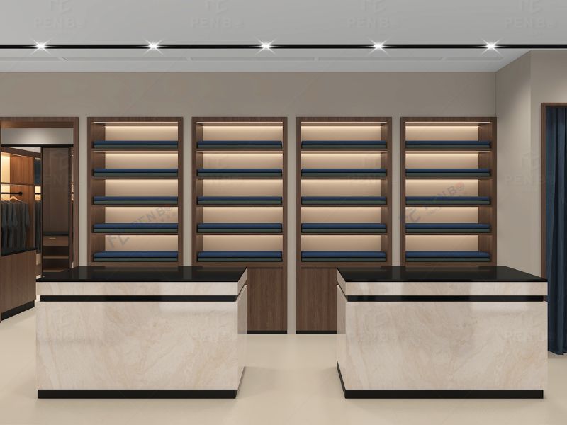 Arabic Tailoring Store Interior Design, Modern Suit Shop Furniture,Arabic Men’s Tailor Shop Custom Display Fixtures