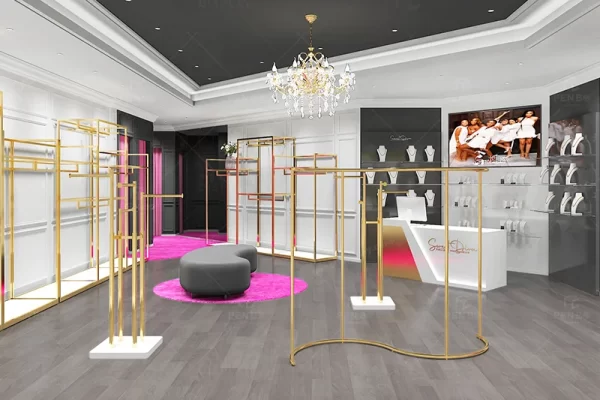 Luxury Boutique Store Design with Clothing & Jewelry Fixtures
