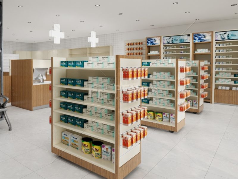 Custom chemist shop counters and shelving systems for efficient store design