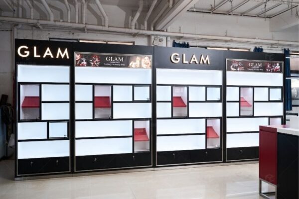 Custom Cosmetic Wall Display Cabinets | Makeup Store Fixtures