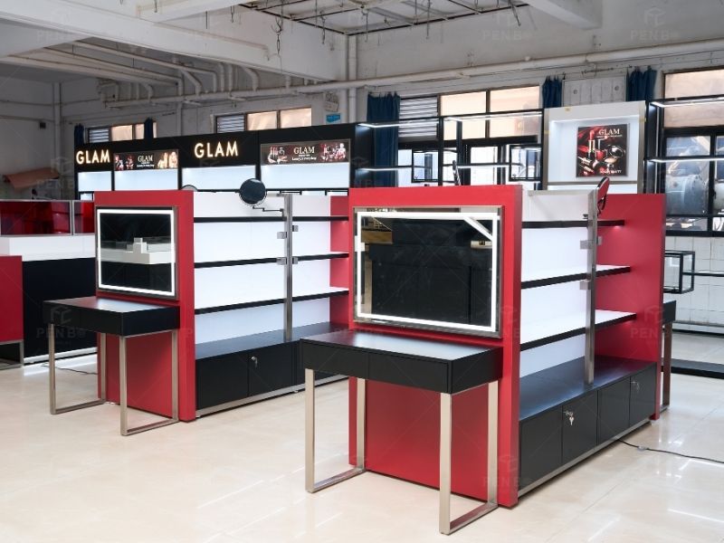 beauty product display cabinet，beauty supply store fixtures