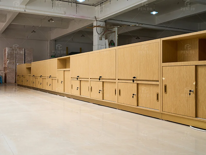 Custom Cannabis Dispensary Display Cabinets with secure storage