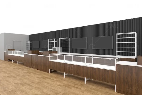Wood & Glass Cannabis Dispensary Display Counters