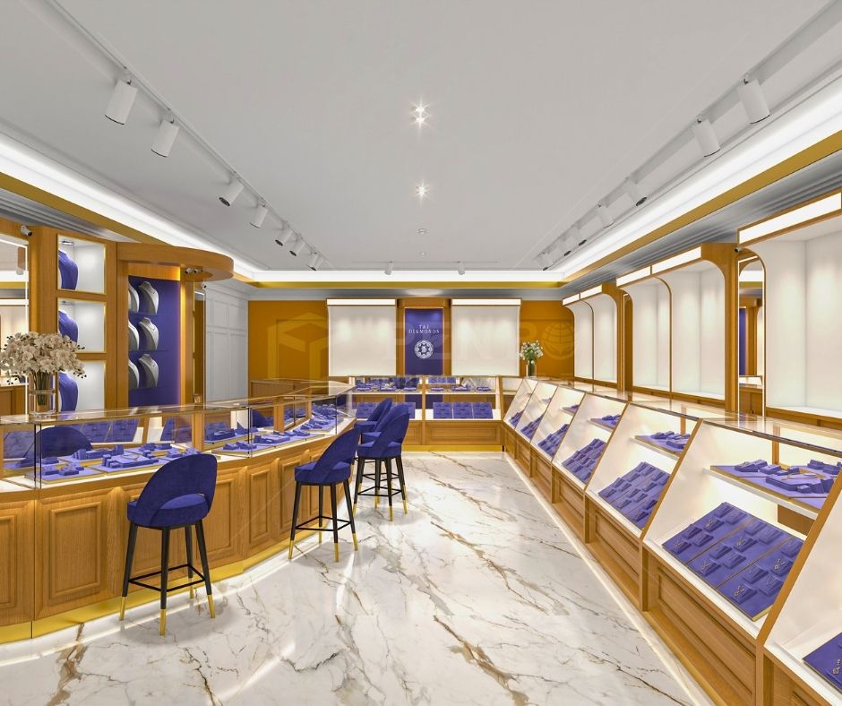 Luxury jewelry store build-out and interior design project in the USA