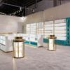 Fragrance showroom design with wall display cabinets