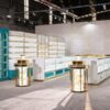Custom fragrance store build-out with glass display cabinets