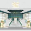 Luxury fragrance store interior design with custom display cabinets