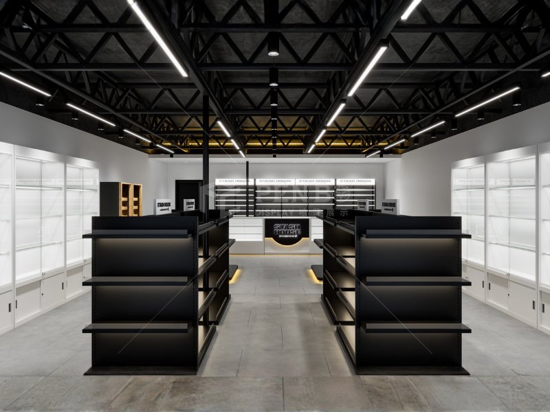 Modular smoke shop shelving system designed for retail stores, Smoke Shop Design
