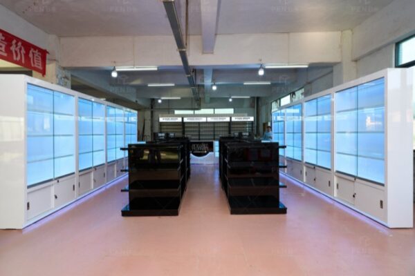 Smoke Shop Display Fixtures with Color-Changing LED Lighting