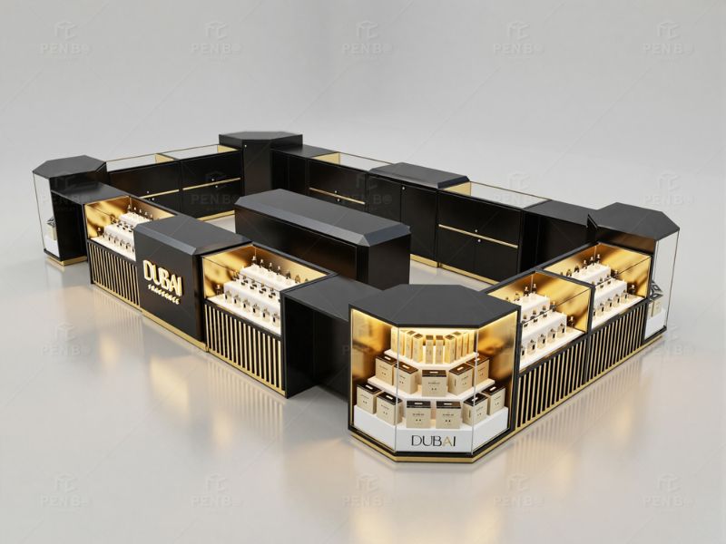 Custom perfume display kiosk for shopping malls